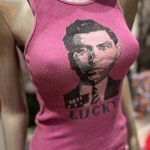 LUCKY LUCIANO mobster series graffiti distressed underground tank top M unisex